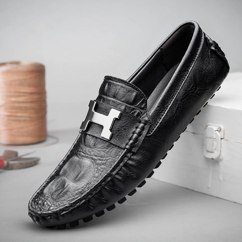 Men's Genuine Leather Loafers – Crocodile Pattern, Crocodile Pattern