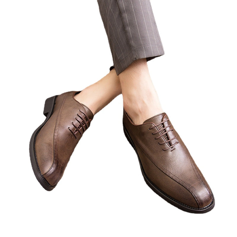 Men's Brown Leather Formal Shoes – Pointed Toe, Business – Style 817