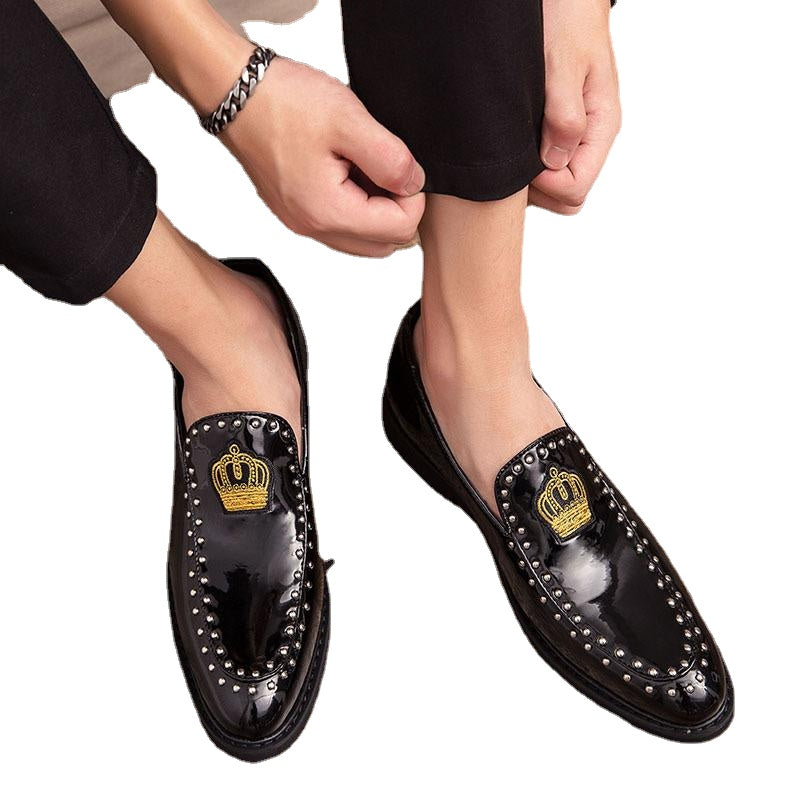 Men's Black Leather Shoes – Pointed Toe, British Style
