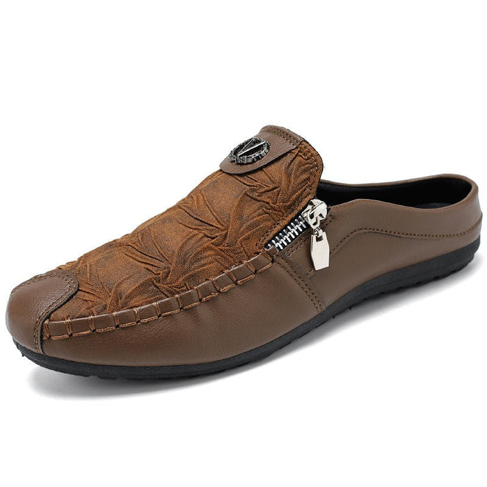 solid color flat heel spot brown injection shoes sports round toe low top casual cowhide beanie shoes(P)