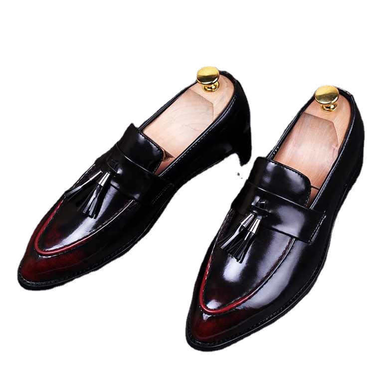 Men's Black Leather Loafers, Style 5207