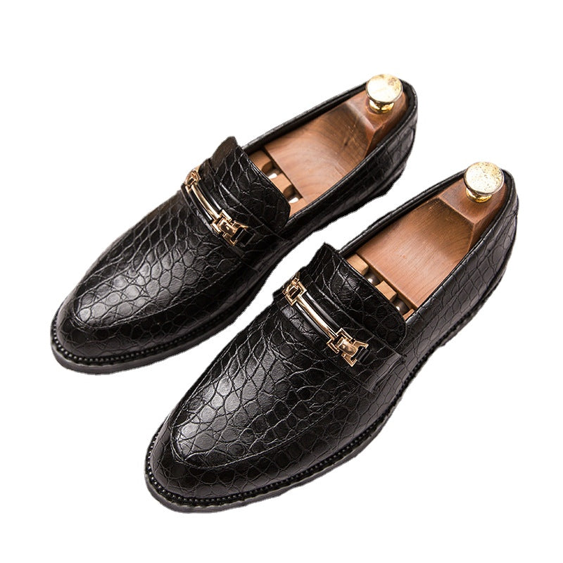 24 autumn new Korean fashion men's casual shoes block men's shoes breathable British business dress leather shoes men