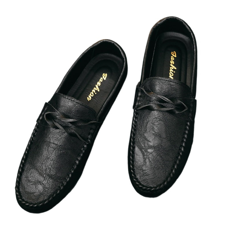 2024 Summer Loafers Men's British Business Casual One Pedal Doudou Leather Shoes Breathable Young Hairstylist Men's Shoes