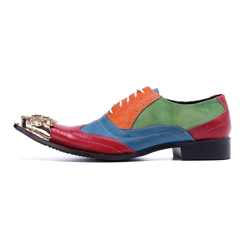 Men's Genuine Leather Formal Shoes – Pointed Toe, Lace-Up – Style 68