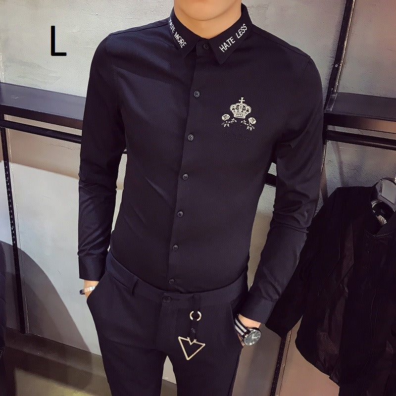 Men's Black Shirt – Embroidered