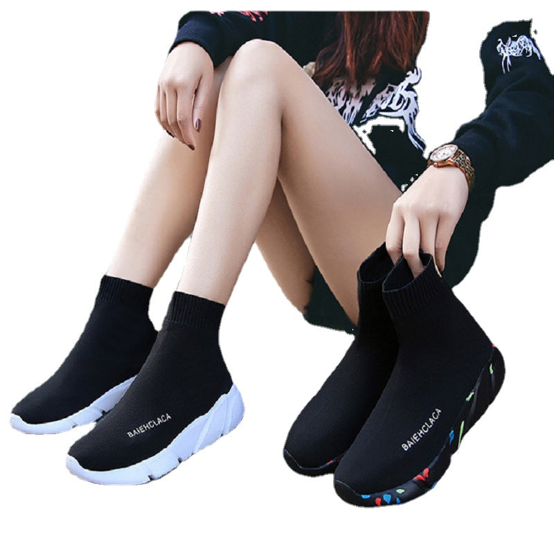 Originating women's shoes in spring and summer, new sports shoes for couples, high top casual shoes, socks, shoes, dad shoes, large sizes