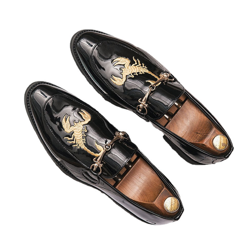 Men's Leather Formal Shoes, Embroidered, Style 8759