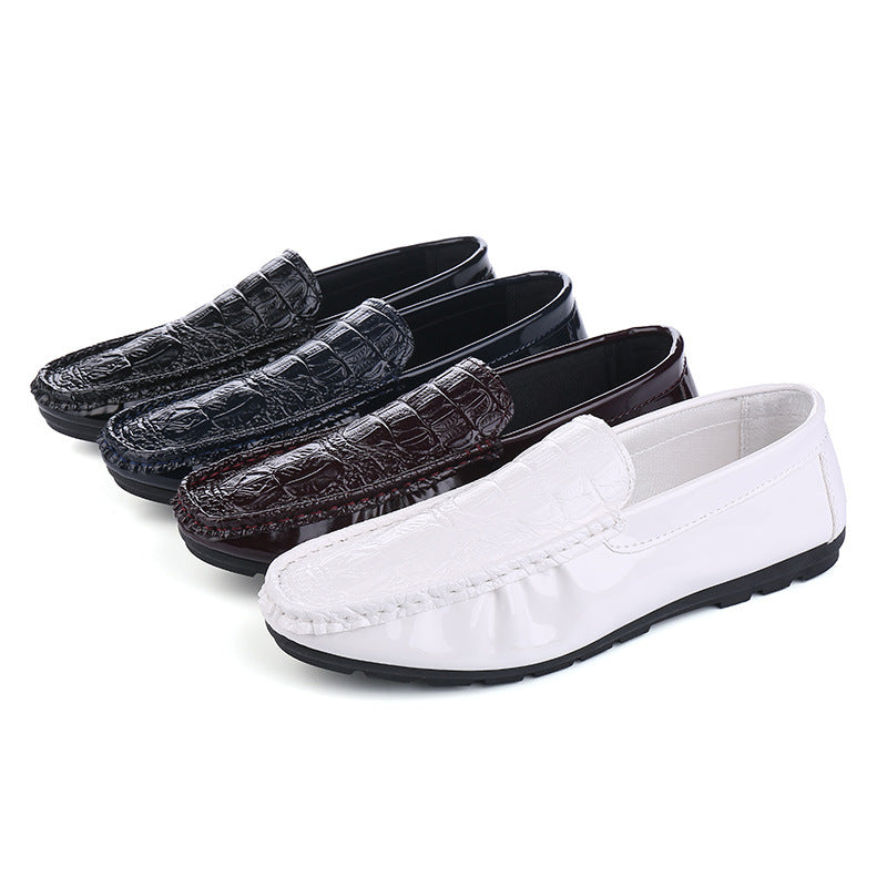 Spring new crocodile pattern peas shoes