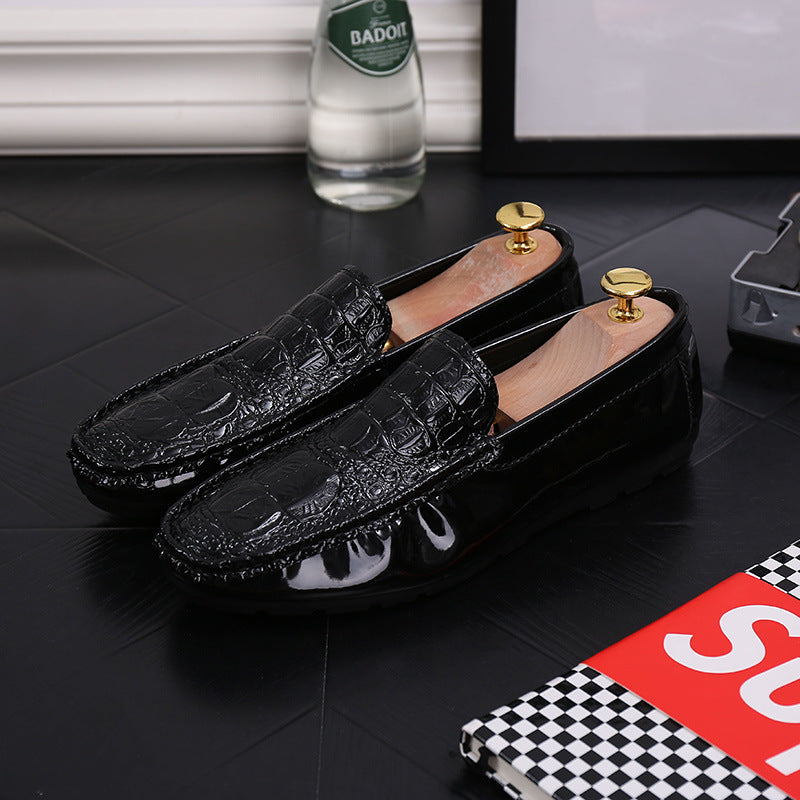 Spring new crocodile pattern peas shoes