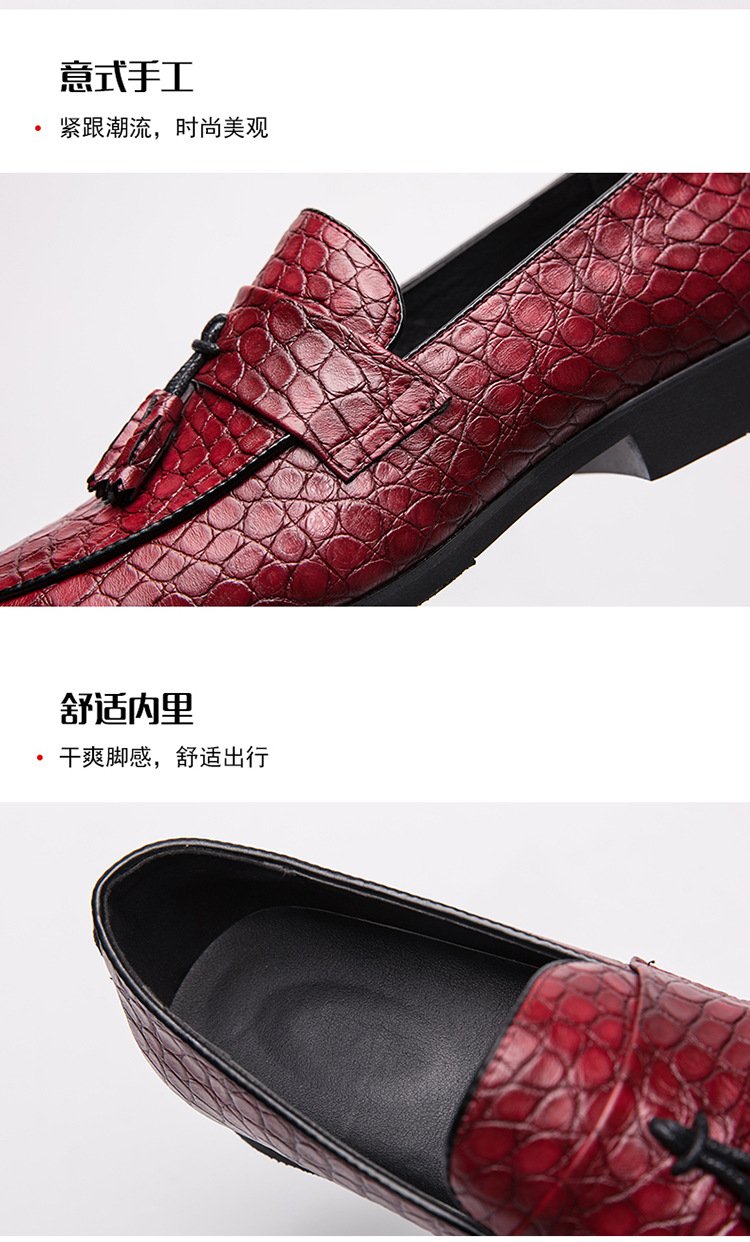 2024new spring men's British wind foreign trade large size pointed shoes pattern casual trend breathable men's shoes