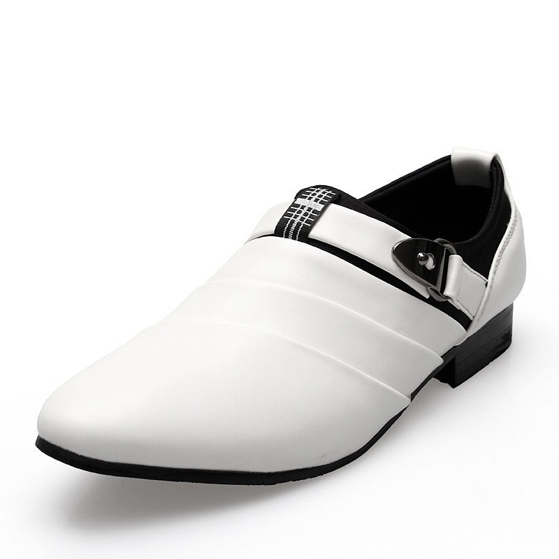 New Men's Casual Shoes, Fashionable Slip-On Men's Shoes, British Pointed Toe Leather Shoes