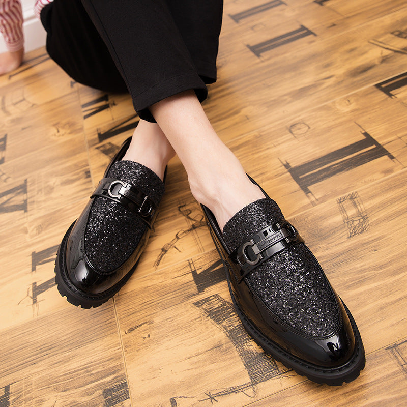 Men's Black Formal Shoes, Pointed Toe, Business, Style 7287