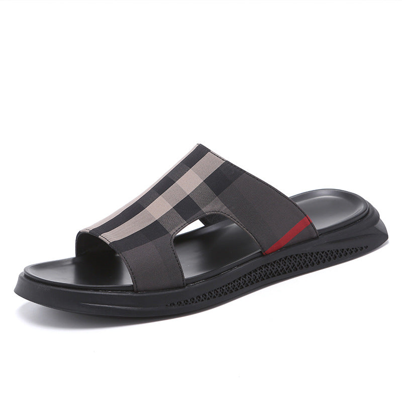 Men's Black Slippers, Platform