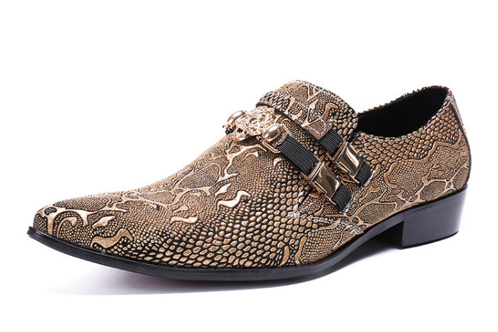 British men's business formal leather shoes men's pointed toe brown cowhide oxford shoes men's Goodyear Korean trend men's shoes