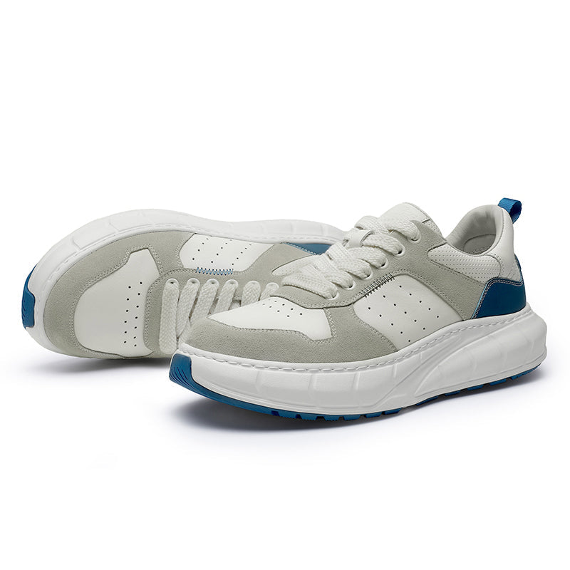 TNV Casual Shoes Thick Bottom Leather Sneaker Laces Up Summer Breathable DS3350