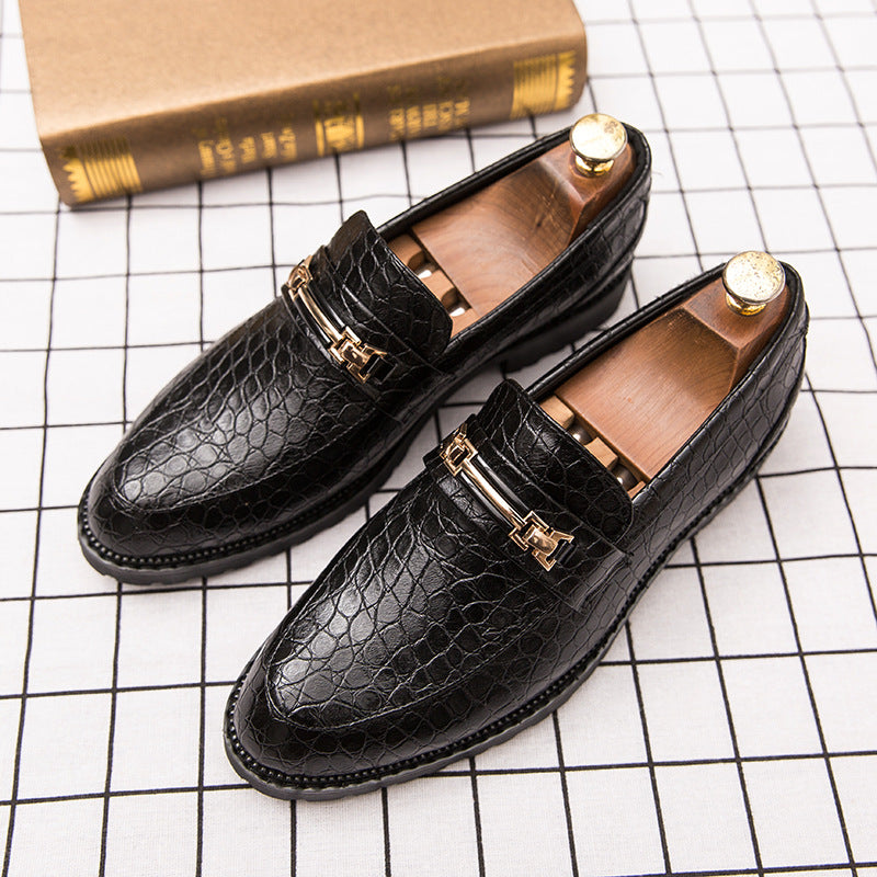 24 autumn new Korean fashion men's casual shoes block men's shoes breathable British business dress leather shoes men