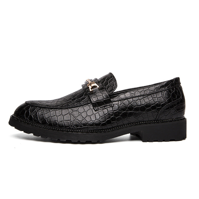 24 autumn new Korean fashion men's casual shoes block men's shoes breathable British business dress leather shoes men
