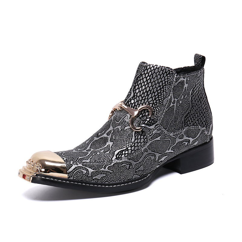 Men's Leather Martin Boots, Pointed Toe, Business, Style 59