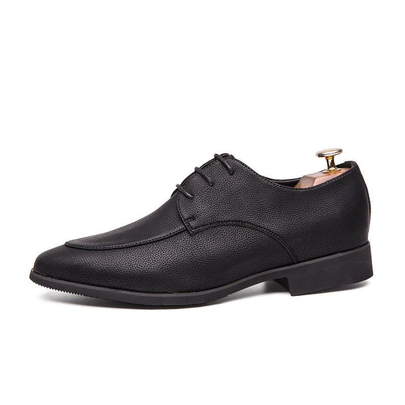 24 spring British men's business casual shoes men Korean version of pointed trend youth tie formal men's shoes