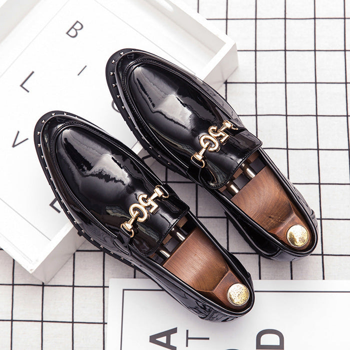 25 autumn men's shoes British casual leather shoes Korean sharp end patent leather youth heighten all kinds of hairdresser shoes(P)