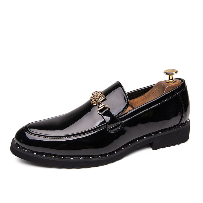 25 autumn men's shoes British casual leather shoes Korean sharp end patent leather youth heighten all kinds of hairdresser shoes(P)