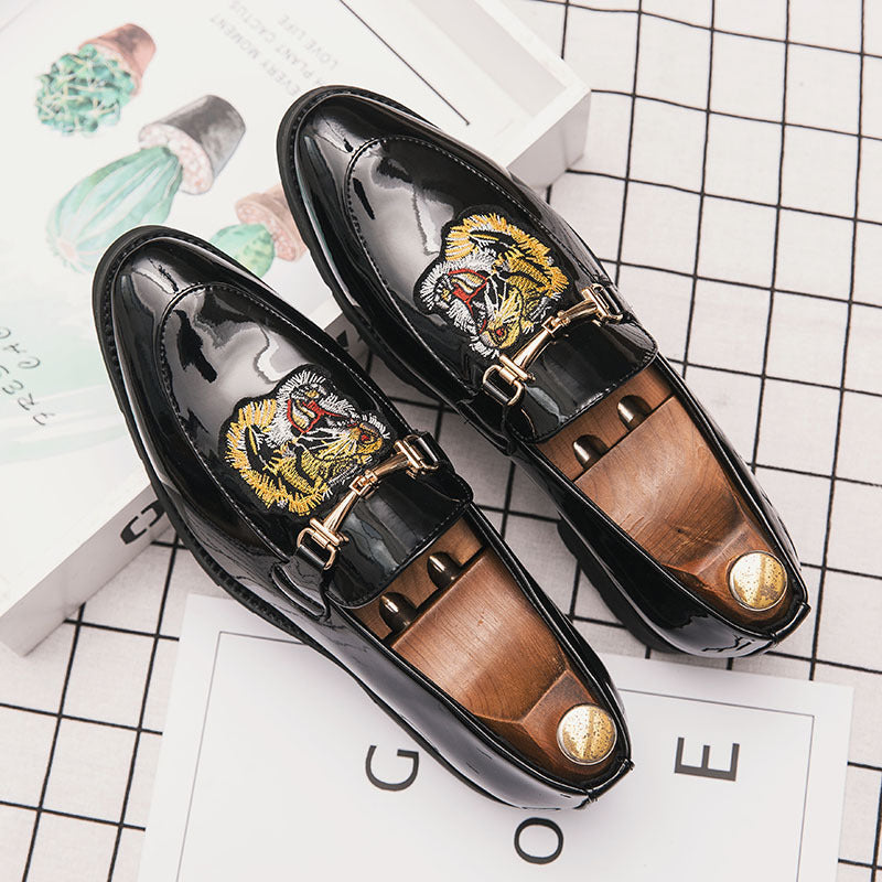 Men's Leather Formal Shoes, Embroidered, Style 8759