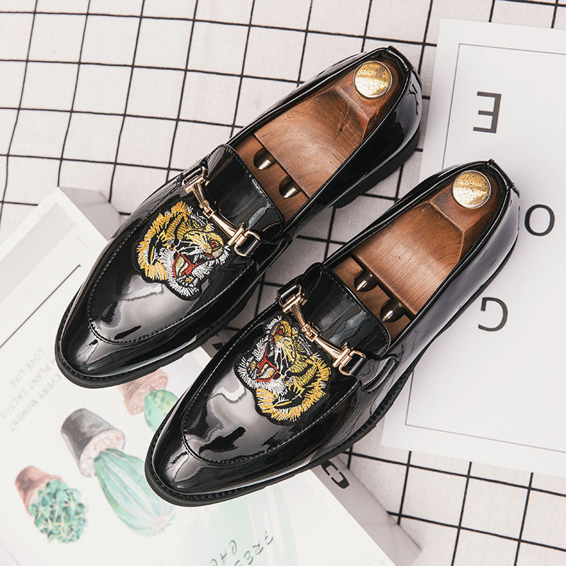 Men's Leather Formal Shoes, Embroidered, Style 8759