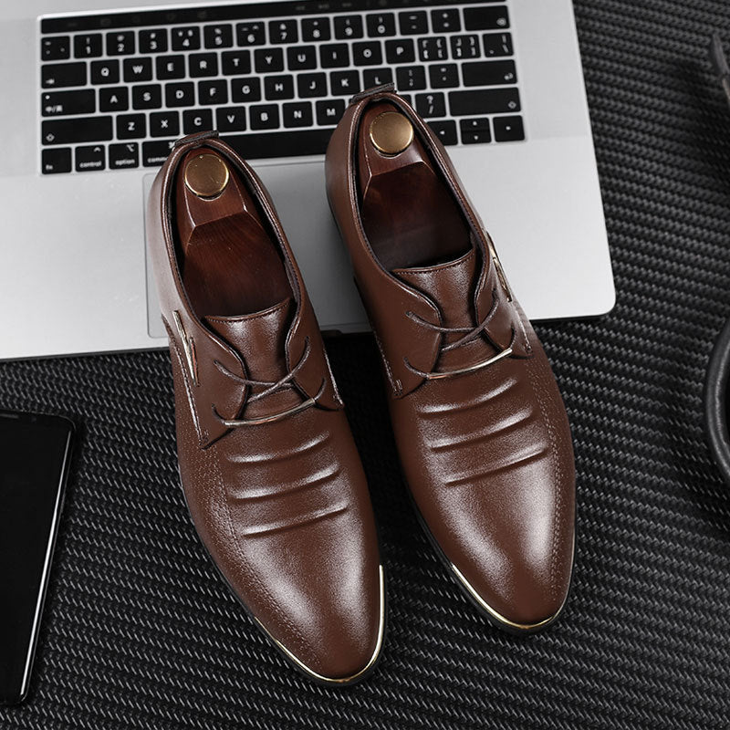 Spring new arrival: plus-size men's leather dress shoes - business formal, lace-up casual shoes