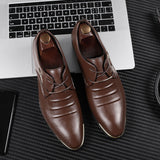 Spring new arrival: plus-size men's leather dress shoes - business formal, lace-up casual shoes
