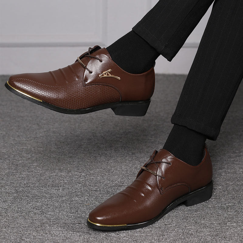 Spring new arrival: plus-size men's leather dress shoes - business formal, lace-up casual shoes