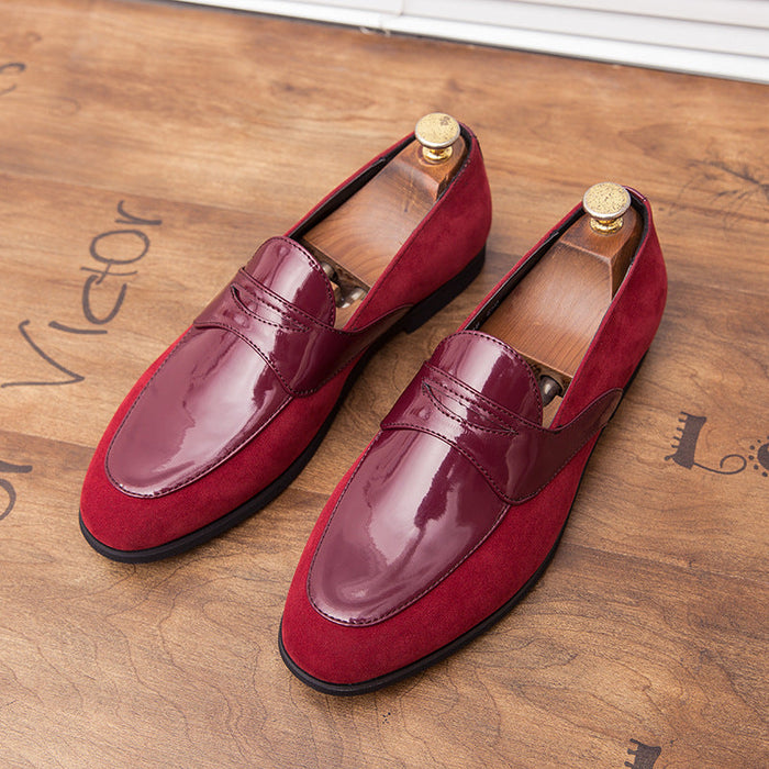 25 autumn new hairstylist, male, British personality, leather stitching, toe tip, young shoe fashion man