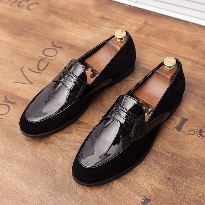25 autumn new hairstylist, male, British personality, leather stitching, toe tip, young shoe fashion man