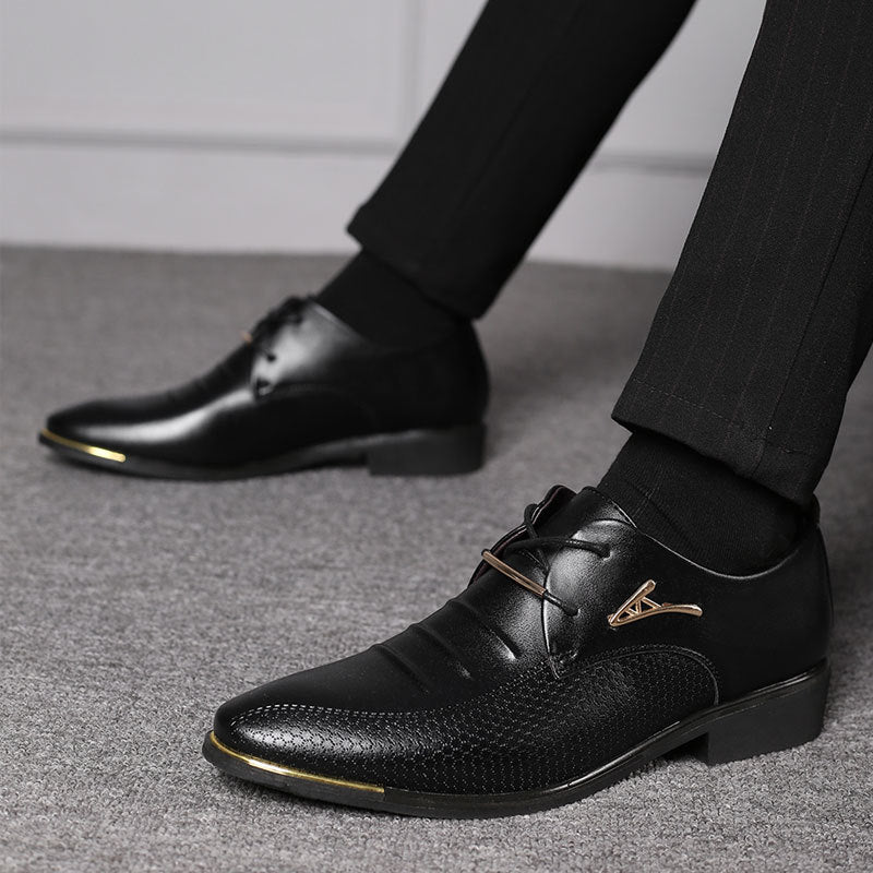 Spring new arrival: plus-size men's leather dress shoes - business formal, lace-up casual shoes