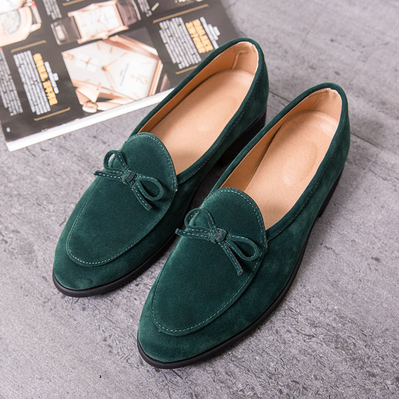 Men's Black Leather Formal Shoes, Pointed Toe, British Style, Style 9399