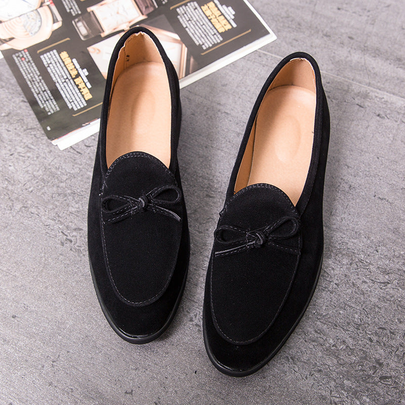 Men's Black Leather Formal Shoes, Pointed Toe, British Style, Style 9399