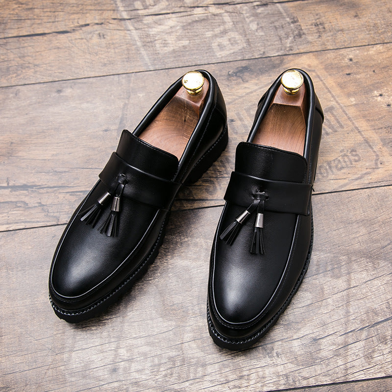 British men's pointed casual leather shoes nightclub hairstylist increases smesand slack shoes retro matching men's shoes