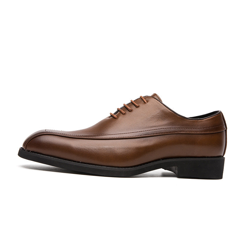 Grand size Men's Retro small leather shoes Korean hair stylist square head men's shoes groom dress wedding shoes