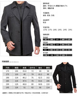 Autumn and winter new thickened woolen coat men's coat medium and long men's woolen trench coat business middle-aged men's clothing
