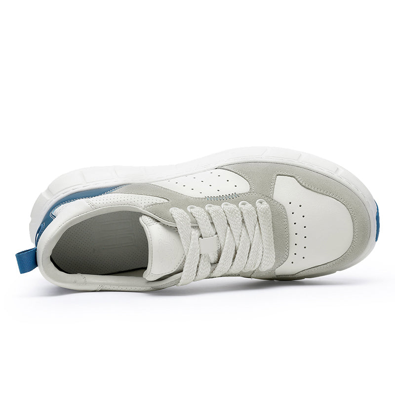 TNV Casual Shoes Thick Bottom Leather Sneaker Laces Up Summer Breathable DS3350