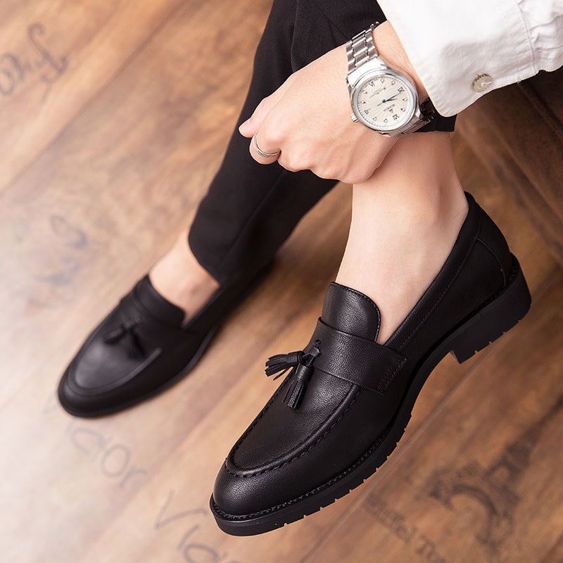 Men's Black Leather Formal Shoes, Business, British Style, Style 8983