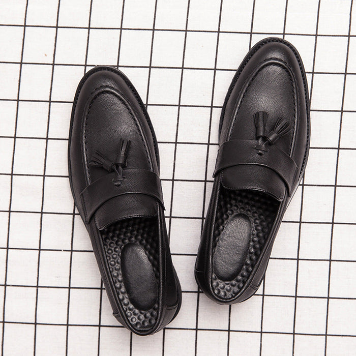 Cross-border casual leather shoes men's Korean version of the trend British one foot men's shoes business flow Su leather shoes lazy small leather shoes(P)