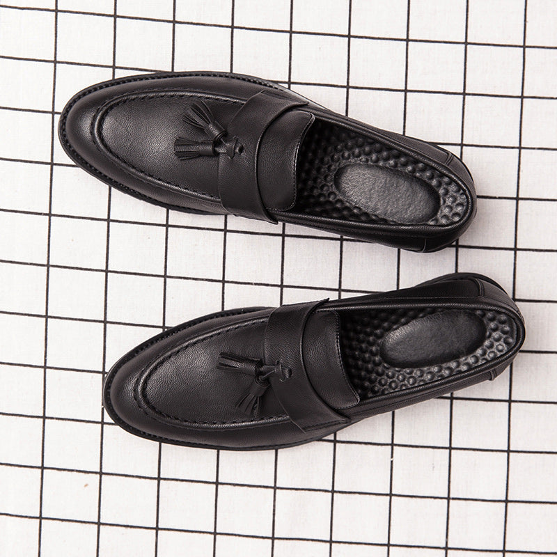 Men's Black Leather Formal Shoes, Business, British Style, Style 8983