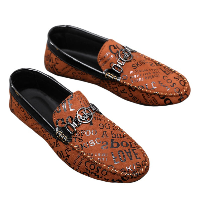 Summer soft leather work non-slip men's loafers Doudou shoes men's one-pedal lazy shoes men's shoes simple wedding groom