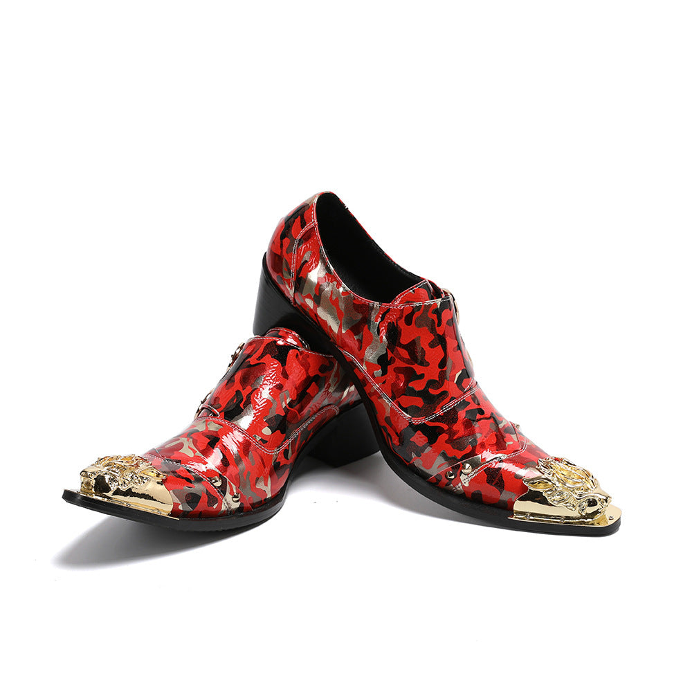 Men's Leather Casual Shoes – Pointed Toe, Retro
