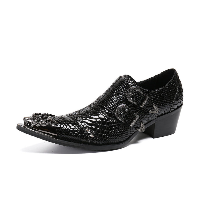 Men's pointed-toe low-top men's shoes, British patent leather, trendy men's shoes, foreign trade shoes, business casual men's shoes, slip-on shoes