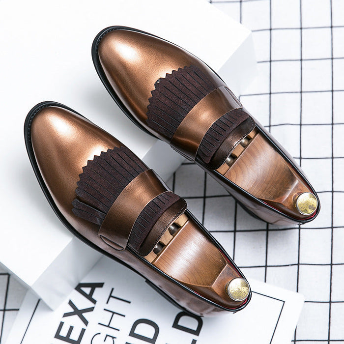 large code stream Haipi men's British style small leather shoes trend Joker Korean men's shoes one pedal lazy shoes(P)