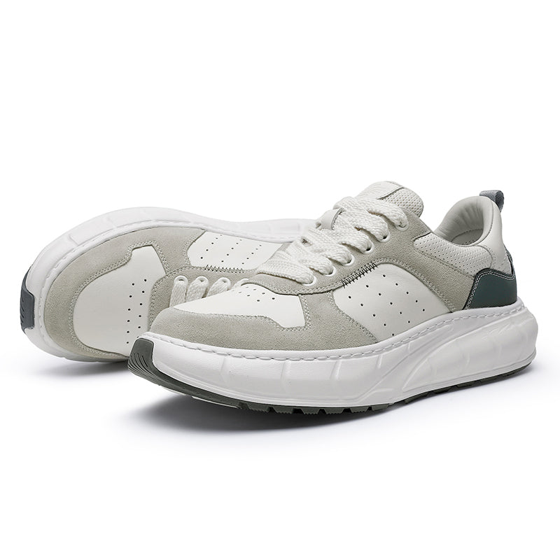 TNV Casual Shoes Thick Bottom Leather Sneaker Laces Up Summer Breathable DS3350