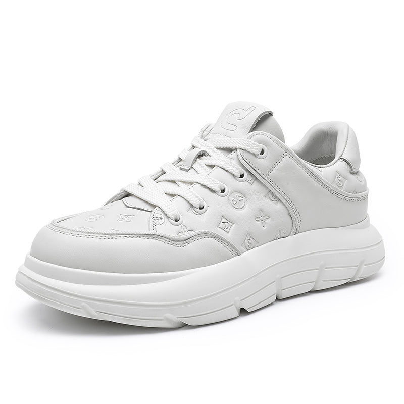 TNV Casual Leather Shoes Genuine Leather Thick Bottom Sneakers Laces Up autumn winter Breathable DS02856