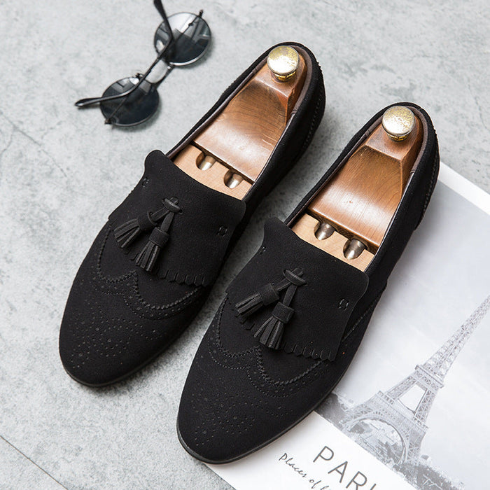 large size carved tassel pointed shoes business British Style Men's fashion shoes(P)