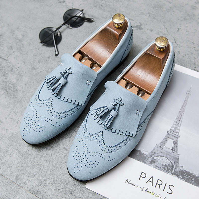 large size carved tassel pointed shoes business British Style Men's fashion shoes